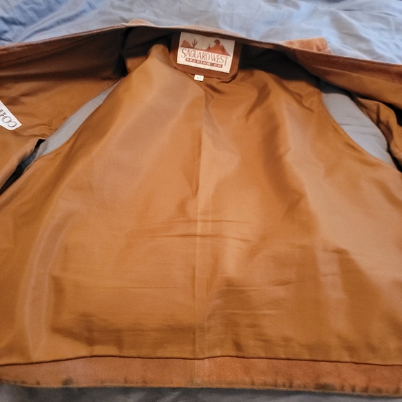 Saguarowest Trading Co Vintage Cowboy Embroidered Fully Lined Suede Vest Size XL - Picture 4 of 13
